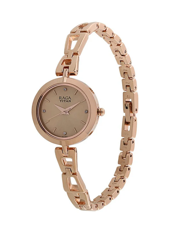 تيتان Titan Raga Beige Dial Women Watch With Metal Strap