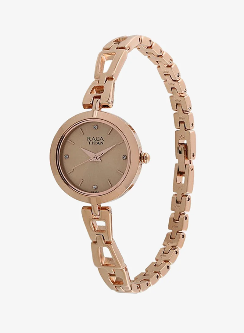 TITAN Titan Raga Beige Dial Women Watch With Metal Strap