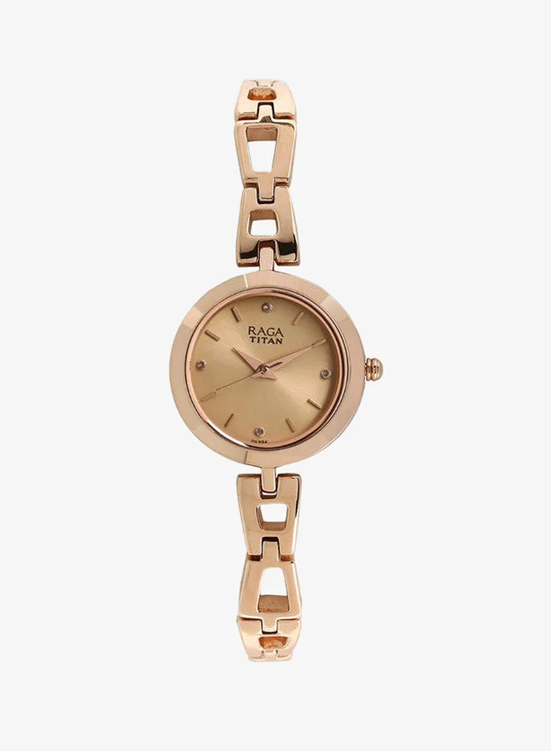 TITAN Titan Raga Beige Dial Women Watch With Metal Strap