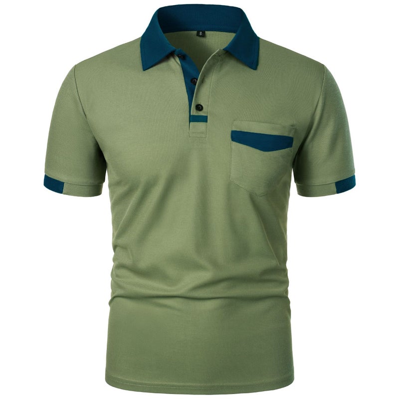 New Summer T-Shirt Men'S Simple All-Match Short-Sleeved T-Shirt Top Line Short-Sleeved Slim-Fit Short-Sleeved Color Matching Design Men'S Clothing - Image 1