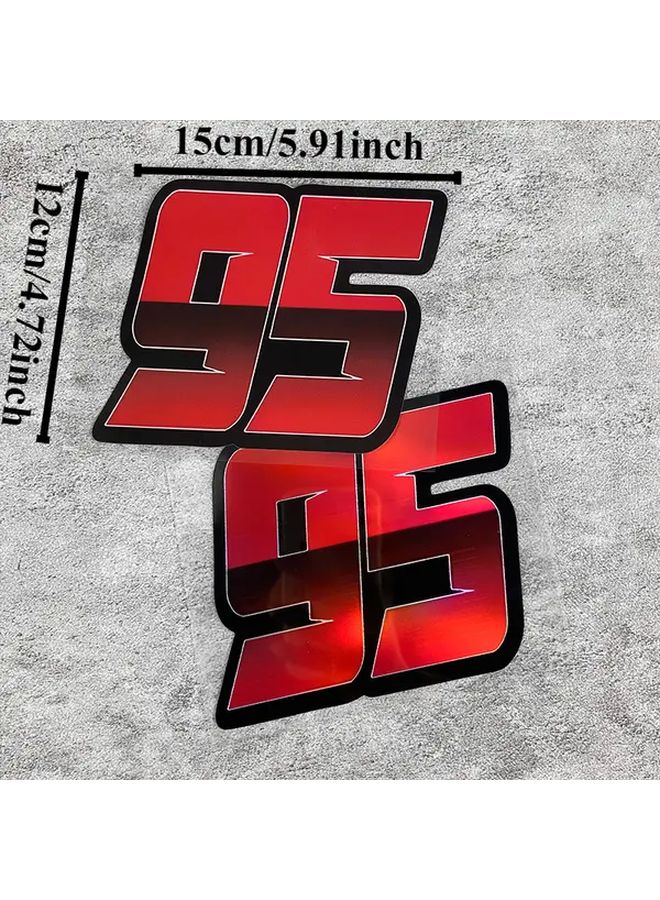 95 قطعة ملصق ليزر أحمر رقمي من الفينيل للدراجة النارية لخزان الوقود وتجميل السكوتر - Image 3
