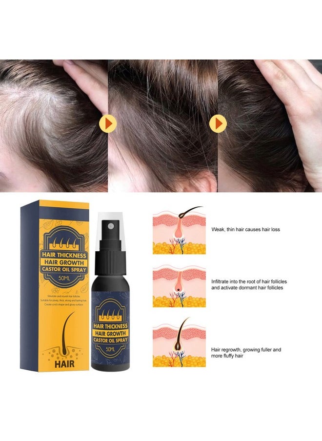 KlsyChry - Hair Growth Castor Oil Spray Organic Castor Hair Oil Hair Growth Serum Regrowth Nourishing Ginger Spray Castor Oil For Eyelashes And Eyebrows Hair Growth Hair Thickness Oil For Women And Men - Image 1