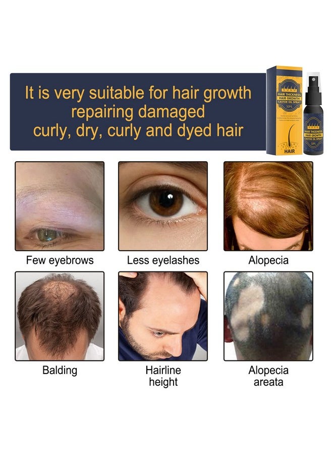 KlsyChry - Hair Growth Castor Oil Spray Organic Castor Hair Oil Hair Growth Serum Regrowth Nourishing Ginger Spray Castor Oil For Eyelashes And Eyebrows Hair Growth Hair Thickness Oil For Women And Men - Image 1