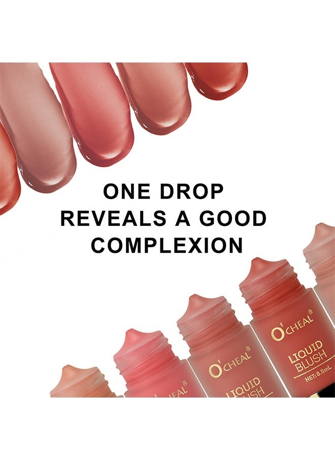 OCHEAL Liquid Blush, Natural Matte Velvet Finish, Soft Cream Liquid Face Blush For Cheeks, Skin Tint Blush Makeup, Long Lasting Lightweight Blendable Blush #03 - Image 5