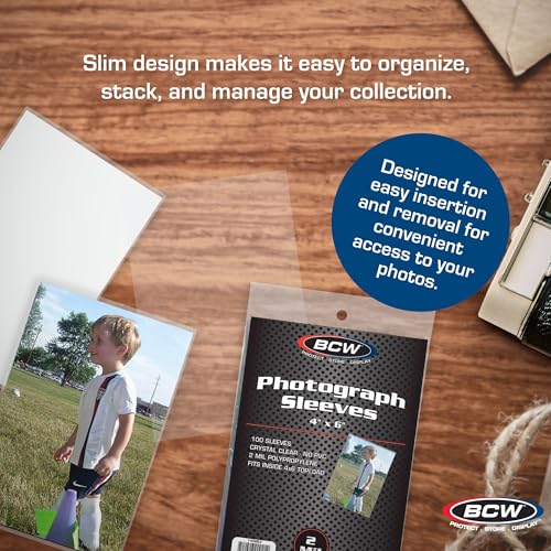 BCW 4x6 Photograph Sleeves - 1 ct | Archival Quality Crystal Clear Polypropylene | Acid-Free for Art Prints, Postcards, Pictures, and More! - Image 5