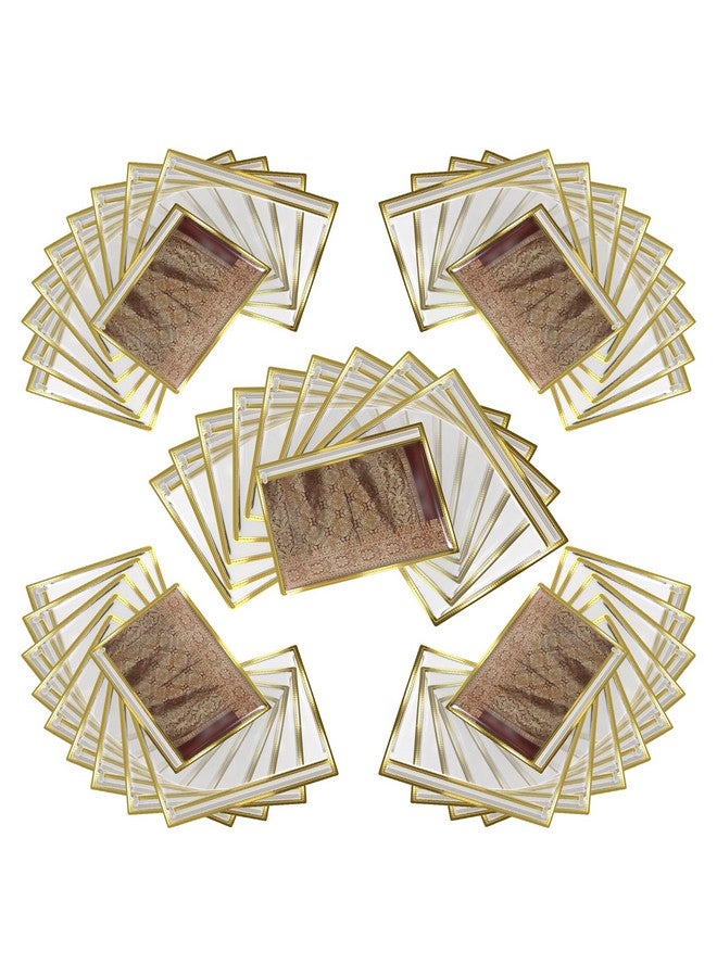 FabPax Saree Cover, Saree Cover for Gifting, Non-woven Single Saree Bags, One Side Transparent Saree Covers With Zip, Saree Covers For Storage, Wardrobe Organiser, Size-36x42 cm (Golden, Set of 50) - Image 1