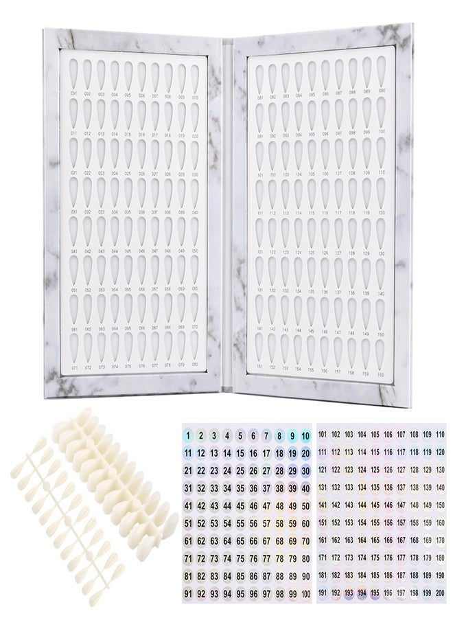Restynic 160 Color Nail Display Book with 240 Nail Tips and 1-200 Numbered Labels, Easy to Install, Removable Design, Portable Book Style, Space-Saving for Nail Art - Image 2
