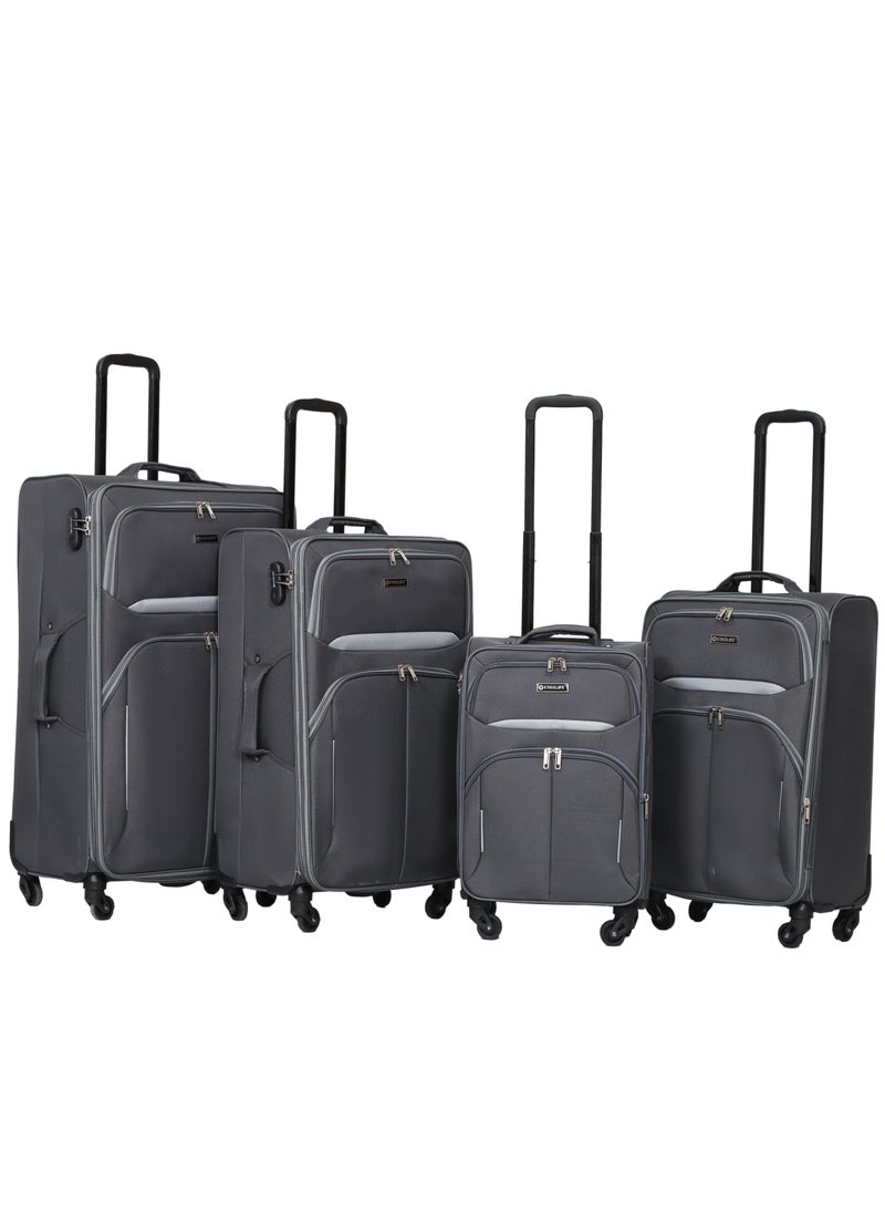 4 Pcs Fabric Soft Luggage Set Trolley Bag With 4 Spinner Wheels