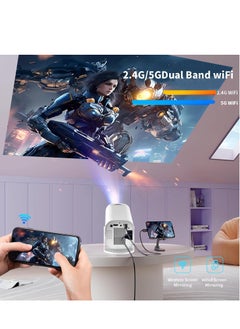 يواوليتي بروجيكتور 4K يدعم إمكانية التدوير 180 درجة، بروجيكتور محمول قابل للدوران WiFi6 BT 5.0 Android 11، بروجيكتور صغير للتصحيح الأفقي التلقائي، بروجيكتور عرض أفلام خارجي متوافق مع الهاتف  - Image 2