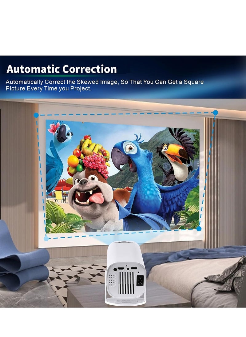 Yoawllty - Projector 4K Support 180°Rotatable, Portable Projector WiFi6 BT 5.0 Android 11, Mini Projector Auto Horizontal Correction, Outdoor Movie Projector Compatible with Phone - Image 1