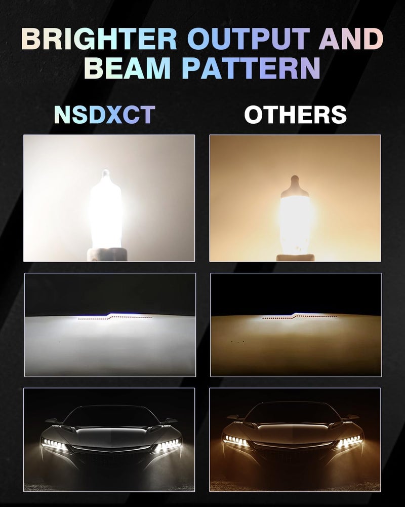 NSDXCT Headlight Bulbs for Chevy Silverado 1500 2500 HD 3500 HD (2007-2021) - 9005 High Beam + H11 Low Beam Combo, 4PCS - Image 3
