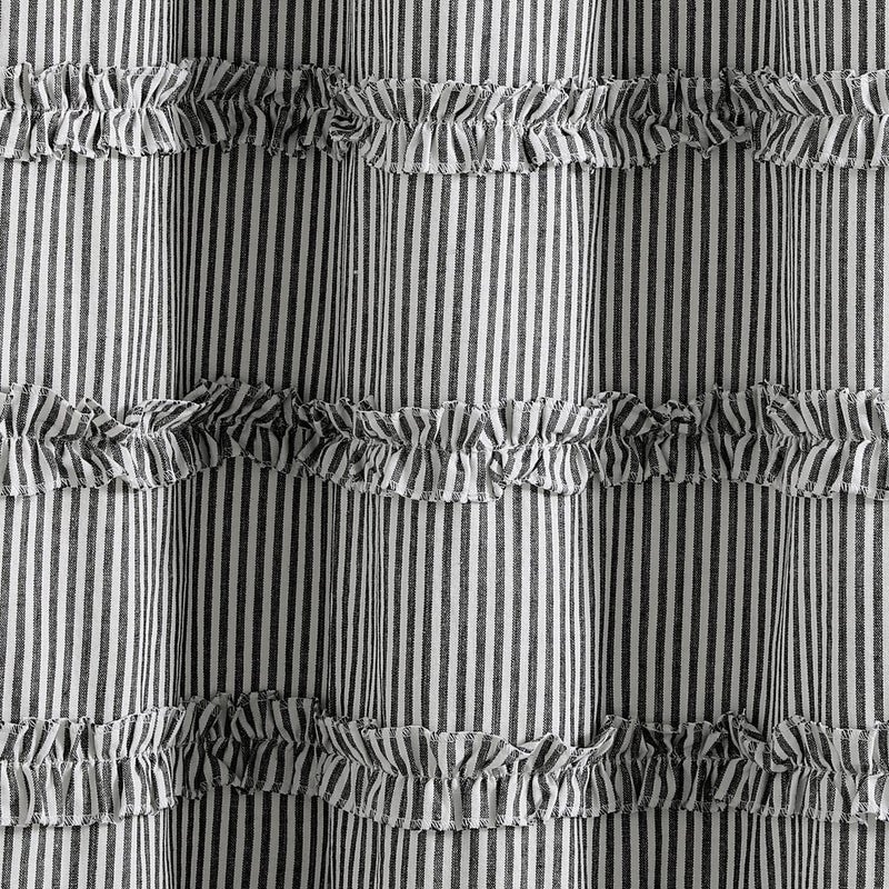 Lush Decor Vintage Stripe Yarn Dyed Cotton Shower Curtain  72"" x 72""  Black - Image 3