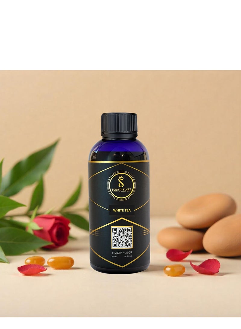 سينتا فلورا زيت عطري للشاي الأبيض للناشرات ٥٠٠ مل | مزيج منعش من الحمضيات والزهور مع الليمون الأبيض والشاي والمسك | علاج عطري للاستخدام المنزلي والمكتبي والتجاري | رائحة مهدئة ومنعشة - Image 4
