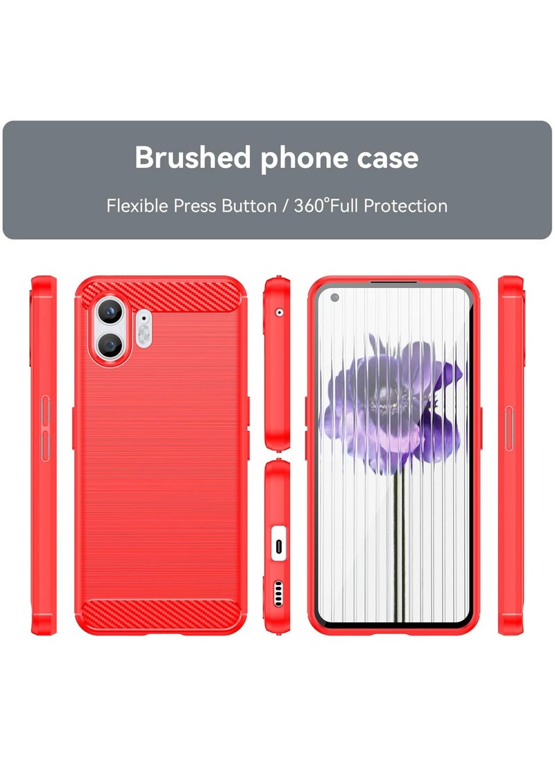 UNBLACK Compatible with Nothing Phone 2 Slim Shock Absorption Soft TPU (Red) - Image 3