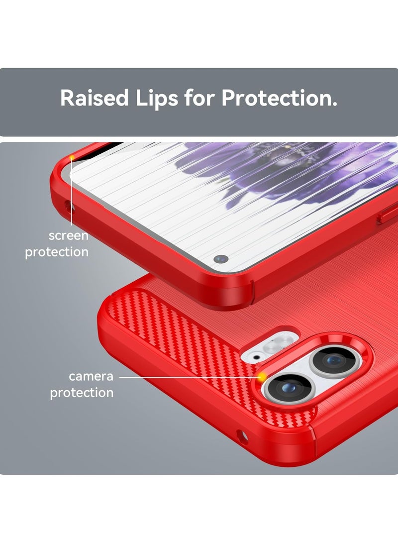 UNBLACK Compatible with Nothing Phone 2 Slim Shock Absorption Soft TPU (Red) - Image 4