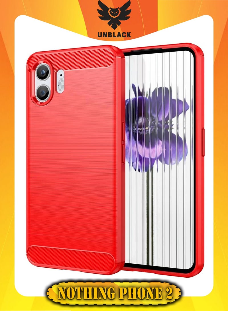 UNBLACK Compatible with Nothing Phone 2 Slim Shock Absorption Soft TPU (Red) - Image 1