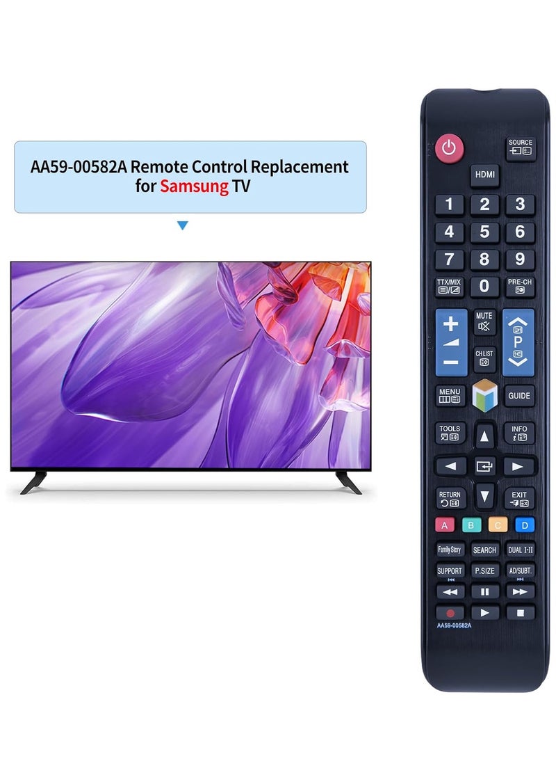 Replacement Remote Control AA59-00582A AA59-00638A for All Samsung LCD LED Smart TVs – Compatible with UN40EH5300F, UN40ES6100F, UN46EH5300F, UN32EH4500, UN46ES6100F