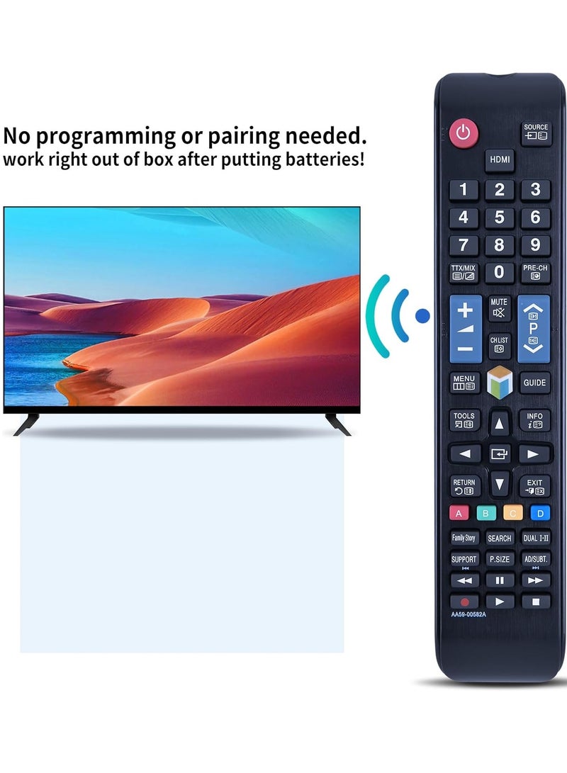 Replacement Remote Control AA59-00582A AA59-00638A for All Samsung LCD LED Smart TVs – Compatible with UN40EH5300F, UN40ES6100F, UN46EH5300F, UN32EH4500, UN46ES6100F