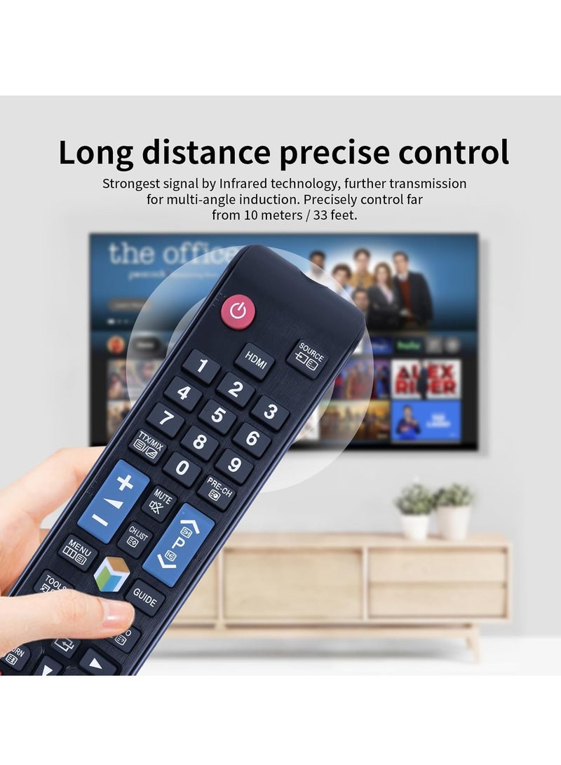 Replacement Remote Control AA59-00582A AA59-00638A for All Samsung LCD LED Smart TVs – Compatible with UN40EH5300F, UN40ES6100F, UN46EH5300F, UN32EH4500, UN46ES6100F