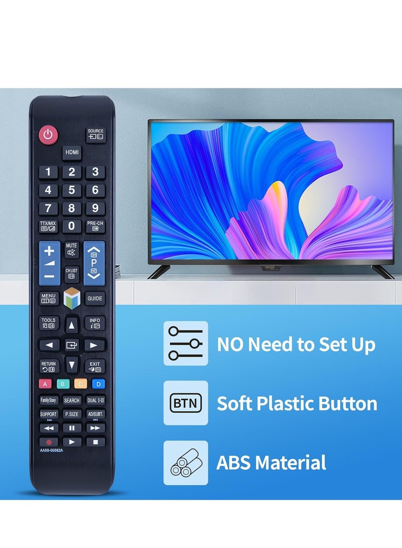 Replacement Remote Control AA59-00582A AA59-00638A for All Samsung LCD LED Smart TVs – Compatible with UN40EH5300F, UN40ES6100F, UN46EH5300F, UN32EH4500, UN46ES6100F