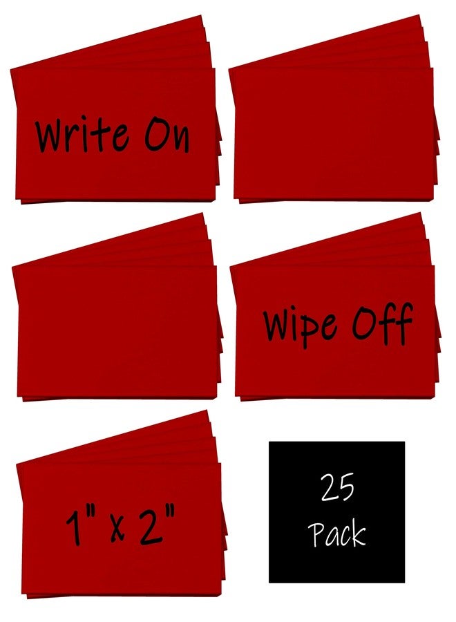 MV Magna Visual Magna Visual 1" x 2" Red Pre-Cut Write On Wipe Off Magnetic Strips 25 Pack - Image 2