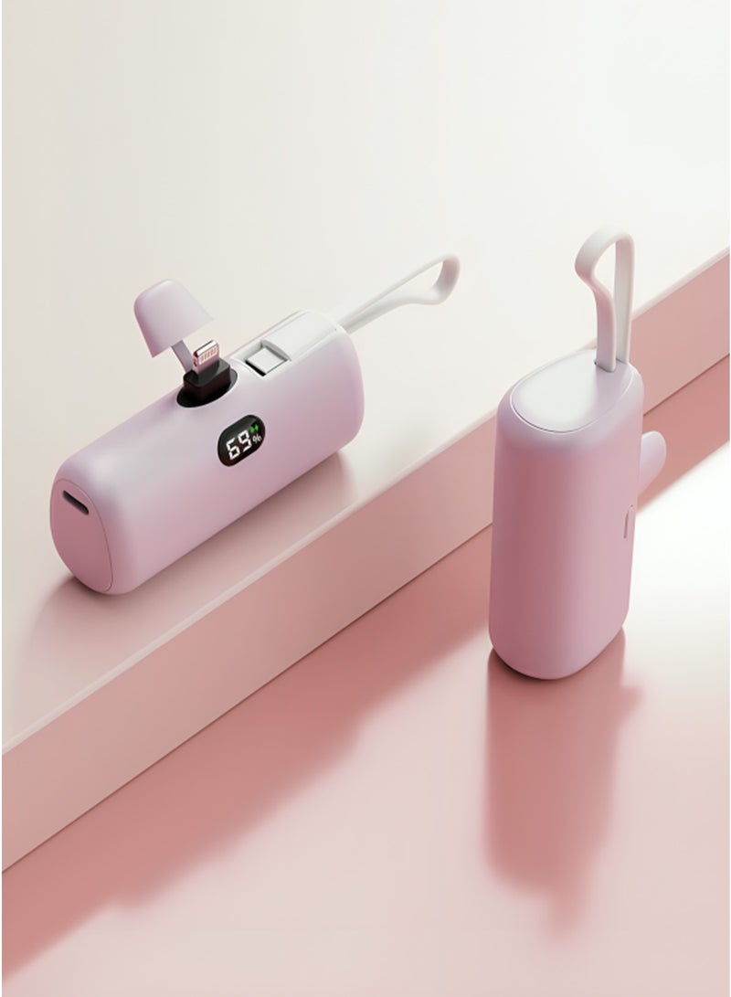 أولون باور بانك أولون  بقدرة 5000 مللي أمبير في الساعة مع موصل USB-C مدمج، وشحن سريع وشحن iPhone  كبسولة صغيرة متميزة بقدرة 5000 مللي أمبير في الساعة، وتوصيل طاقة USB-C بقدرة 22.5 وات، وشاشة LED ومسند قابل للطي، PowerUp-C أزرق - Image 2