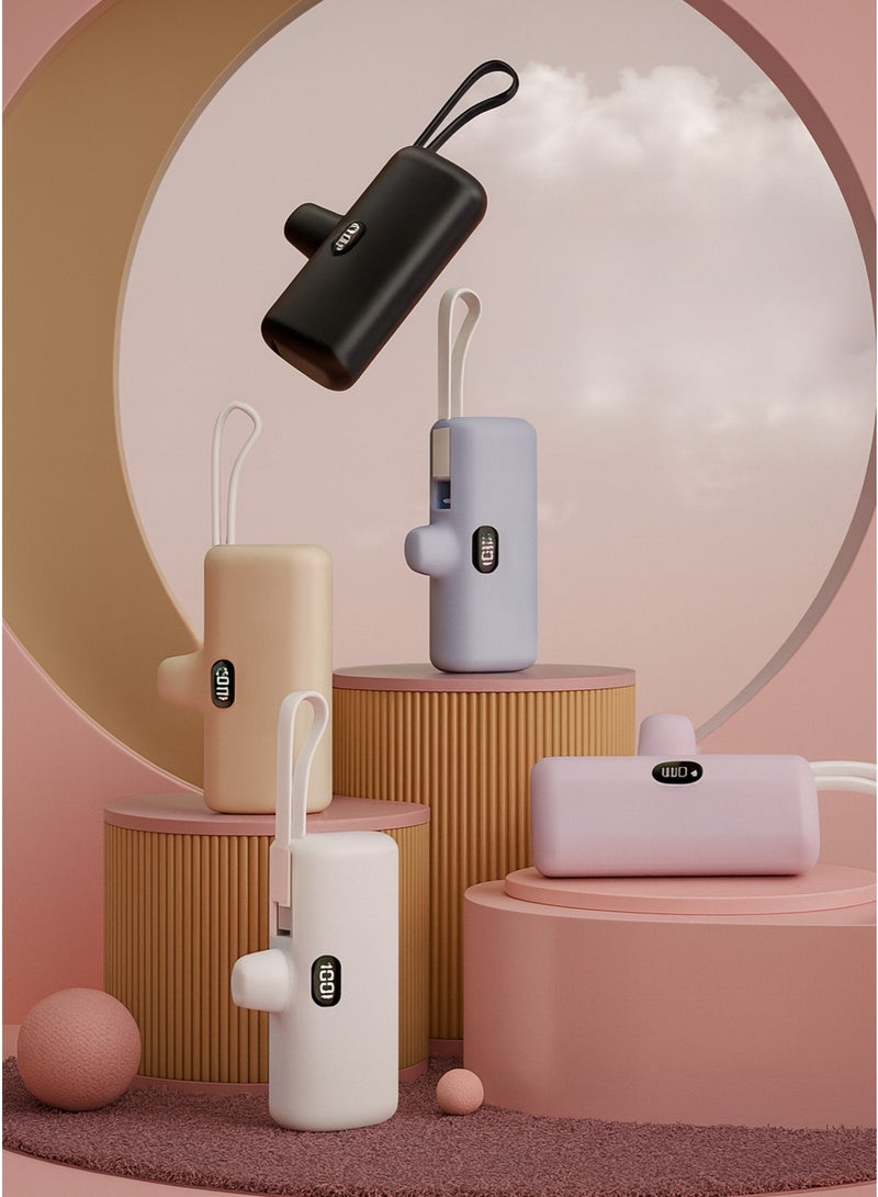 أولون باور بانك أولون  بقدرة 5000 مللي أمبير في الساعة مع موصل USB-C مدمج، وشحن سريع وشحن iPhone  كبسولة صغيرة متميزة بقدرة 5000 مللي أمبير في الساعة، وتوصيل طاقة USB-C بقدرة 22.5 وات، وشاشة LED ومسند قابل للطي، PowerUp-C أزرق - Image 3