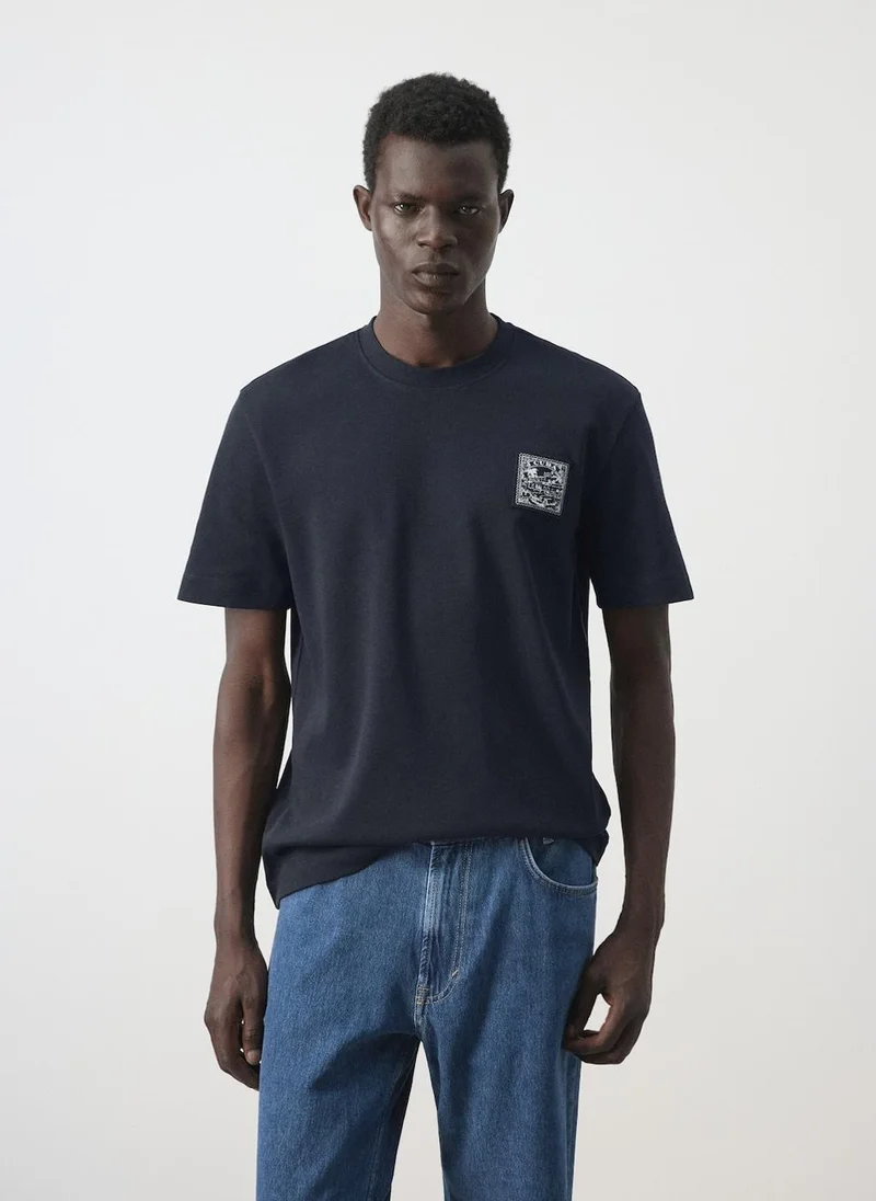 100% Cotton T-Shirt With Printed Detail
