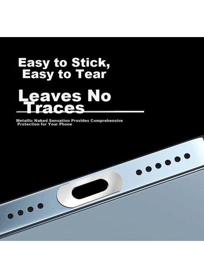 ISKA Yisika Metal Power Port Anti-scratch Stickers For Apple 16/15/14/13/12 Series, Iphone 16 Pro Max/16e Charging Port Anti-scratch Metal Phone Film, 5 Pieces, Jm739 - Image 2