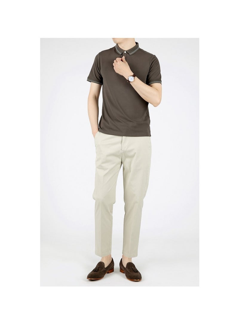 Loquat Squality Casual Men's Solid Color Commuting Polo Shirt With Lapel (Slightly one size smaller) - Image 2