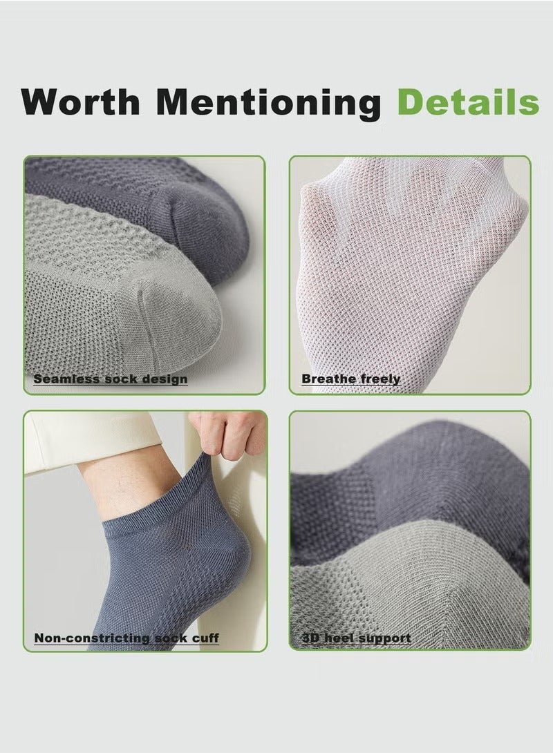 infino جوارب كاحل قطنية شبكية للرجال - 5 أزواج ، وخفيفة الوزن ومريحة لفصل الربيع والصيف والخريف - Image 3