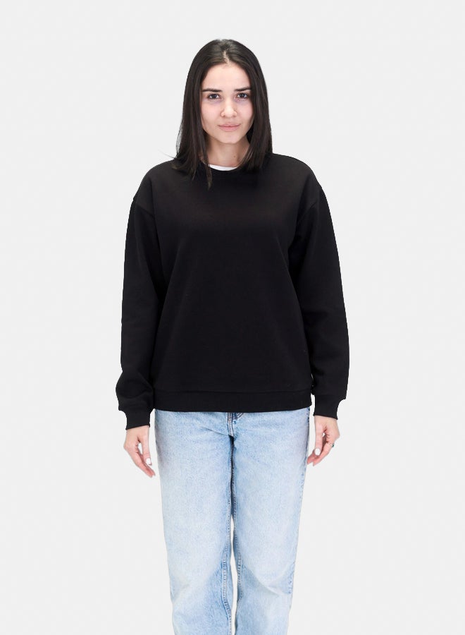 Essentials, Plain sweatshirt for men and women unisex black - Image 3