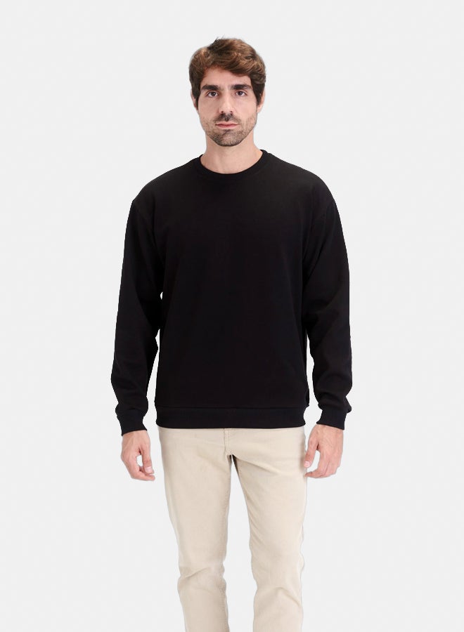 Essentials, Plain sweatshirt for men and women unisex black - Image 2