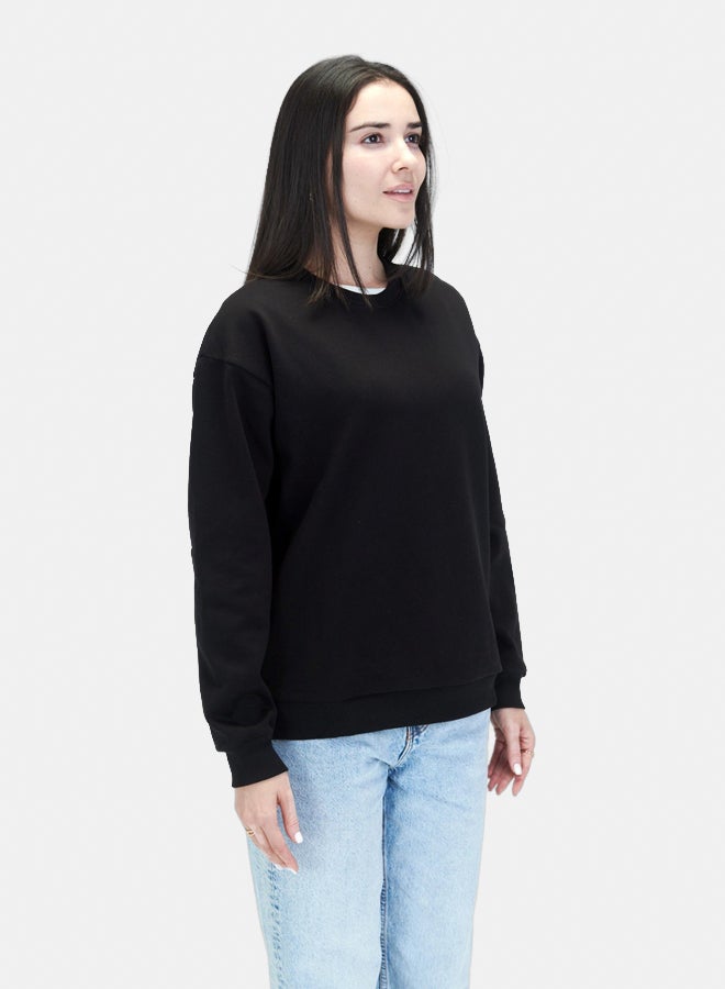 Essentials, Plain sweatshirt for men and women unisex black - Image 1