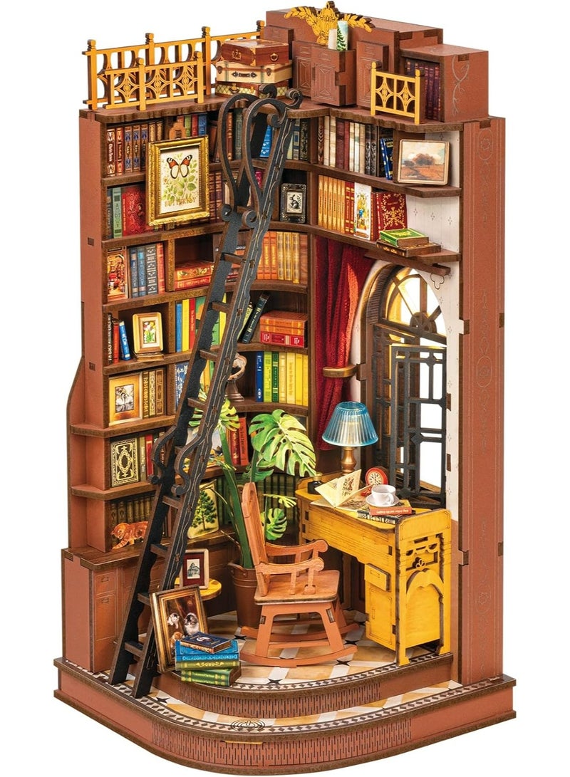 ROBOTIME Rolife Silent Corner Study DIY Book Nook Shelf Insert TGE02 - Image 1