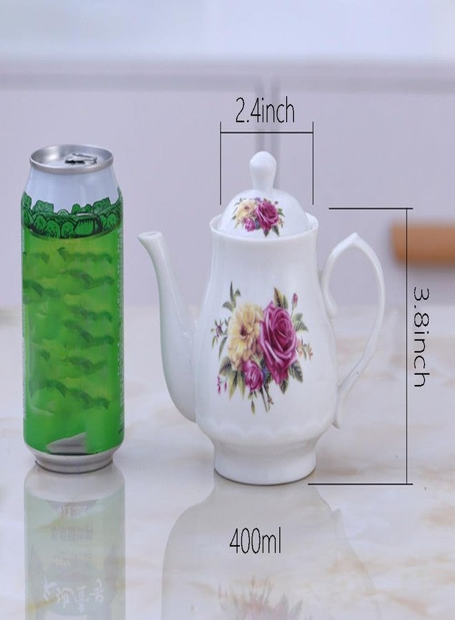 123Arts Small Teapot, Flower Teapot, Ceramic Tea Pot, Small Tea Pot for 1 Person Use,13oz,400ml - Image 2