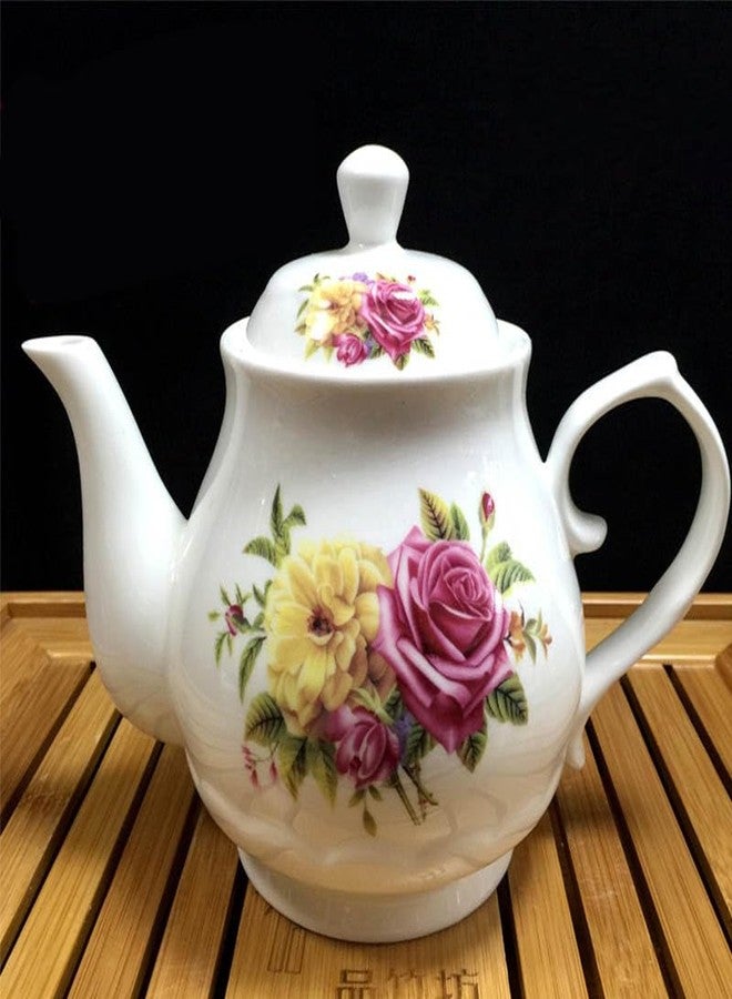 123Arts Small Teapot, Flower Teapot, Ceramic Tea Pot, Small Tea Pot for 1 Person Use,13oz,400ml - Image 3