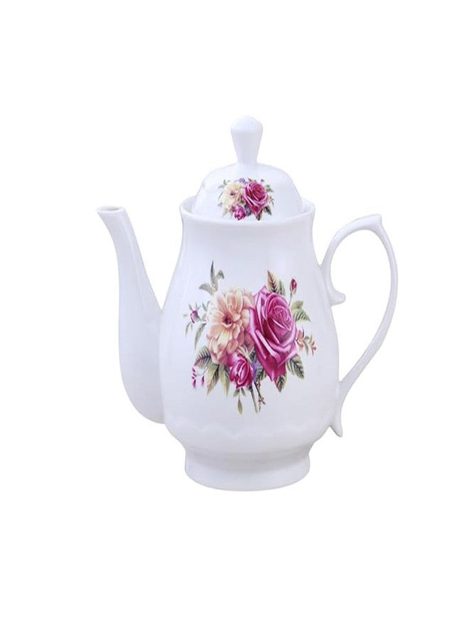 123Arts Small Teapot, Flower Teapot, Ceramic Tea Pot, Small Tea Pot for 1 Person Use,13oz,400ml - Image 1
