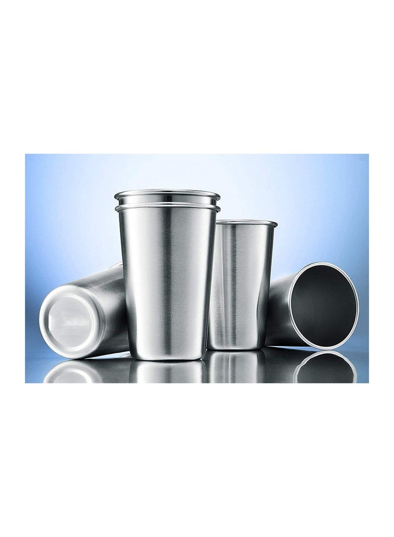 SYOSI Stainless Steel Cup, Reusable Metal Cup, Stackable Drinking Glass, BPA Free Mug, for Camping, Hiking, Outdoor, Indoor Activities, Kids 16 Ounce (5 Pack) - Image 5