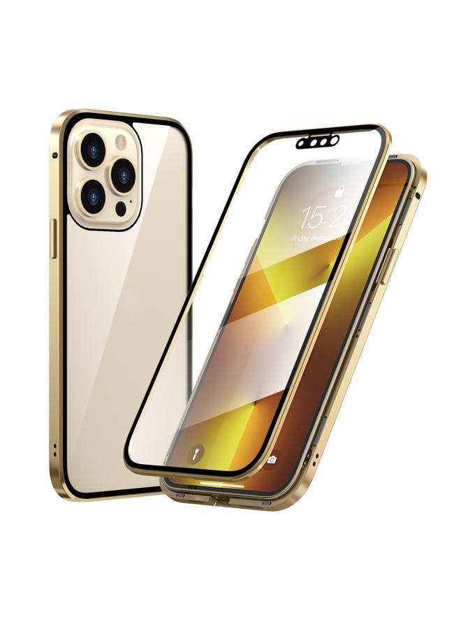 اس-توب جراب لهاتف iPhone 13 Pro Max عالي الدقة بإطار معدني مغناطيسي وغطاء هاتف من الزجاج المقوى مزدوج الجوانب - Image 1