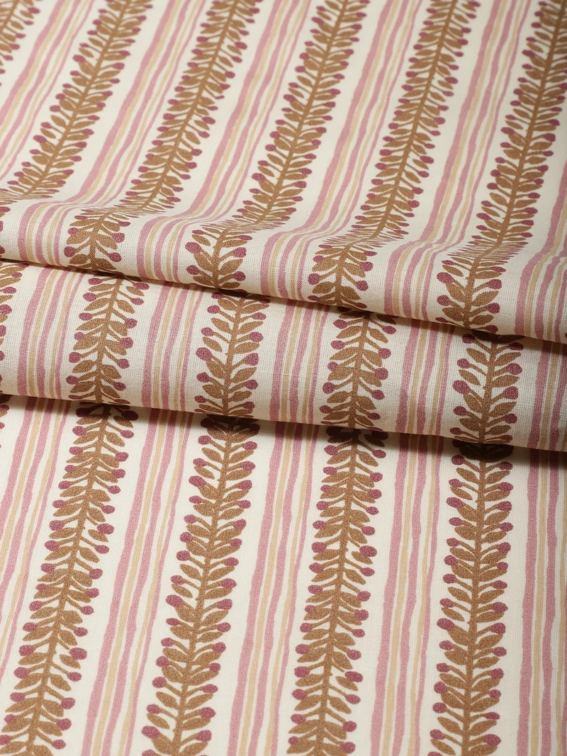 أيه كيه إس Vertical Vine Stripe Fabric Off White One Meter