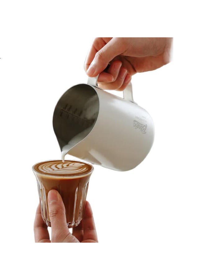 Bincoo وعاء قهوة لاتيه من بينكو، كوب فن لاتيه بفوهة دائرية، كوب رغوة الحليب، أداة فن اللاتيه، معدات احترافية من الفولاذ المقاوم للصدأ، وعاء رغوة الحليب - Image 2