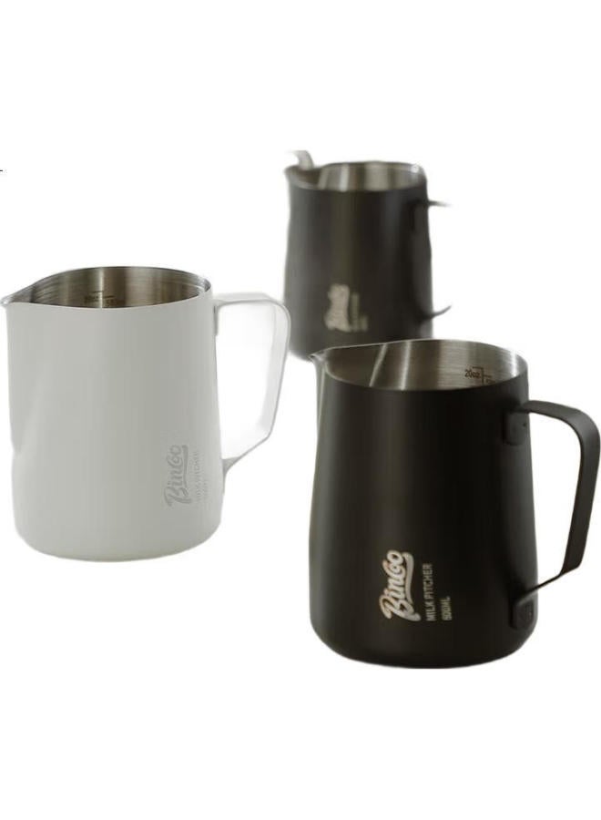 Bincoo وعاء قهوة لاتيه من بينكو، كوب فن لاتيه بفوهة دائرية، كوب رغوة الحليب، أداة فن اللاتيه، معدات احترافية من الفولاذ المقاوم للصدأ، وعاء رغوة الحليب - Image 1