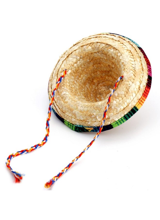 Frcctre - 12 Pack Mini Mexican Hat Natural Straw Sombrero Party Hats 5.9 Inch Carnival Mexican Birthday Cinco De Mayo Party Decoration Costume Hats For Kids Dolls Pets - Image 1