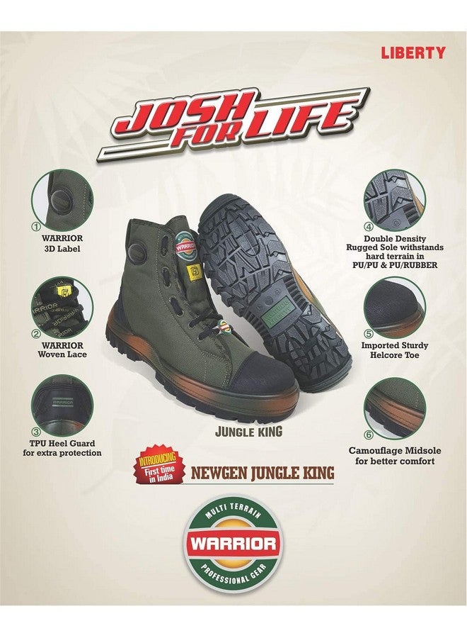 Liberty Warrior Jungle King Boots for Men, Army Military Boot, Soft Toe, Black & Olive, size-9UK - Image 2
