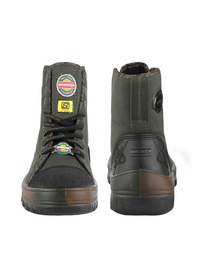 Liberty Warrior Jungle King Boots for Men, Army Military Boot, Soft Toe, Black & Olive, size-9UK - Image 4