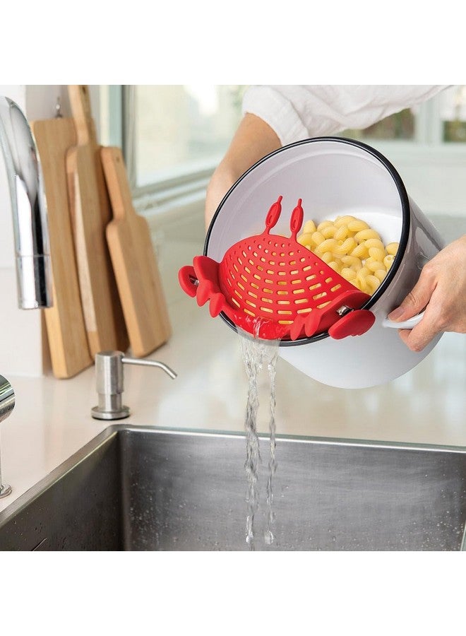 OTOTO Crabby Clip-On Strainer by - Red Crab Pasta Strainer, Noodle Strainer, Cute Kitchen Accessories, Cool Kitchen Gadgets, Food Strainer for Meat - Image 2