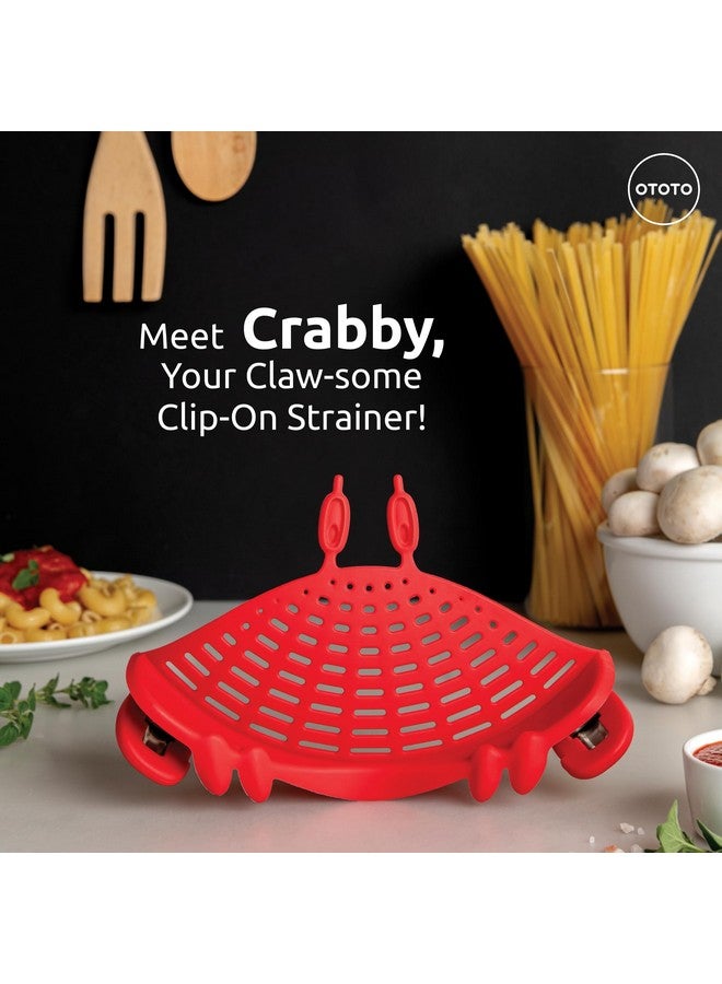 OTOTO Crabby Clip-On Strainer by - Red Crab Pasta Strainer, Noodle Strainer, Cute Kitchen Accessories, Cool Kitchen Gadgets, Food Strainer for Meat - Image 3