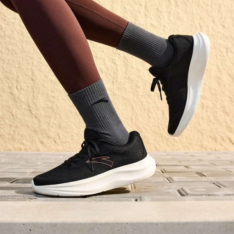 Anta Black/Golden/Beige Women's Lightweight Soft-Sole Running Shoes with Cushioned EVA Midsole for Women | Best Price UAE