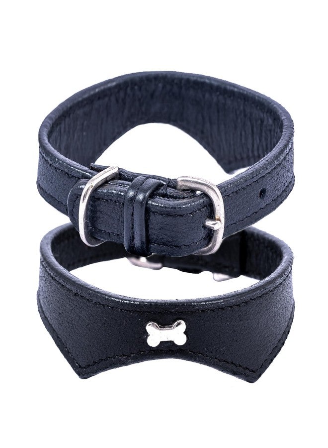 ADIL'S Adil’S Leather Cat Collar - Stylish Single Bone Studded Design, Breakaway Soft pet Collar, Adjustable Metal Buckle with Strong D-Ring for Leash attachments for Outdoor Adventures (Black) - Image 1